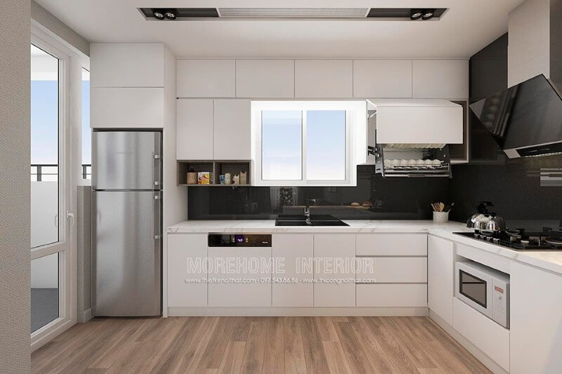 Thiết kế nội thất phòng bếp chung cư hiện đại Thiết kế nhà bếp tiện nghi