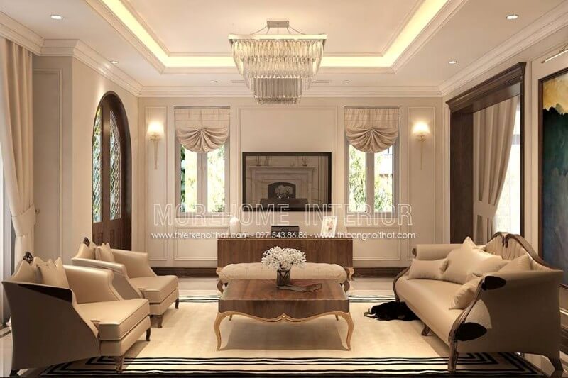 Sofa phòng khách biệt thự gỗ tự nhiên với độ chắc chắn cao, có khả năng chịu lực tốt và có khả năng uốn cong tốt, đây làm sản phẩm tuyệt vời dành cho gia chủ Mẫu sofa gỗ sang trọng