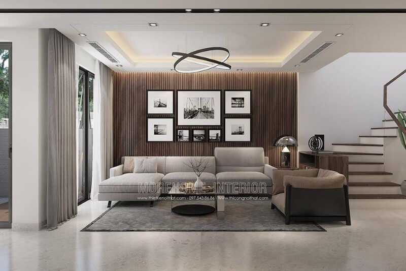 Tranh phong cảnh đen trắng ốp tường phòng khách đẹp, sang trọng.