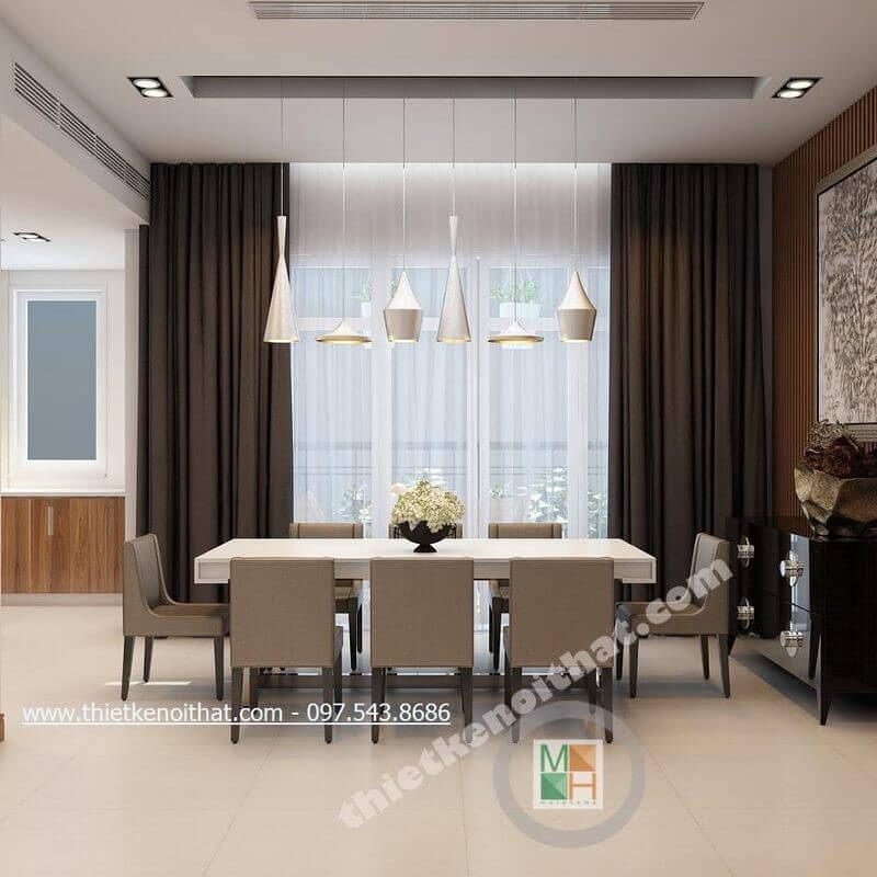 Mẫu bàn ăn tân cổ điển dành cho 8 người đẹp, sang trọng cho phòng ăn
