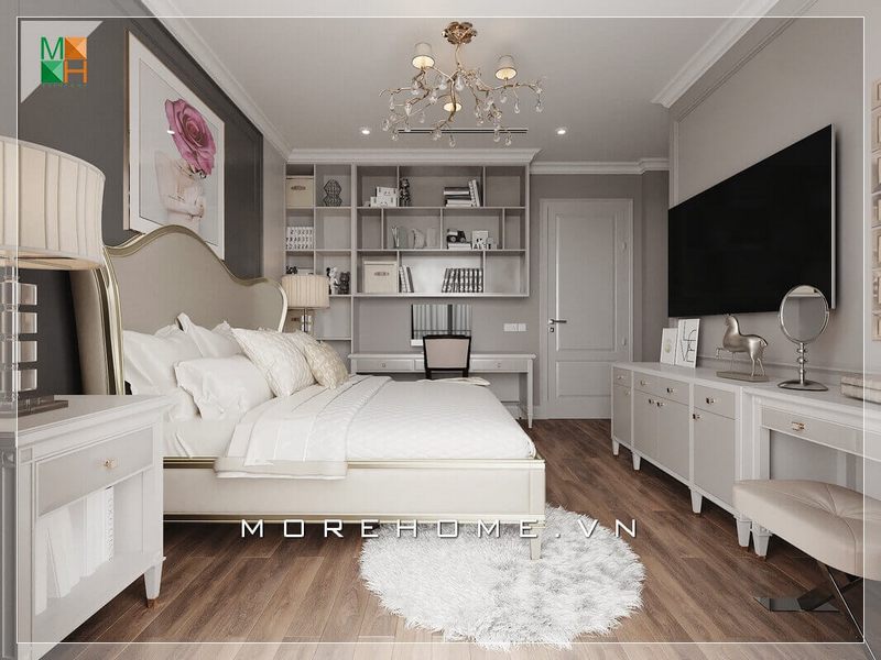 Thiết kế nội thất phòng ngủ tân cổ điển đẹp, sang trọng cho chung cư, nhà phố.