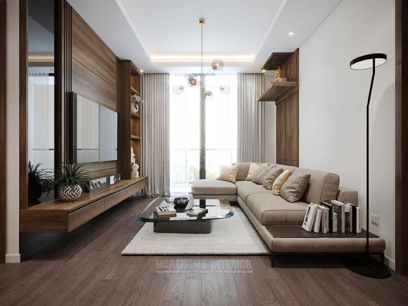 Nội thất phòng khách chung cư hiện đại đẹp tinh tế