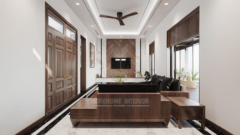 Cửa gỗ hiện đại bằng gỗ óc chó cao cấp - Cánh cửa hạnh phúc cho mọi nhà